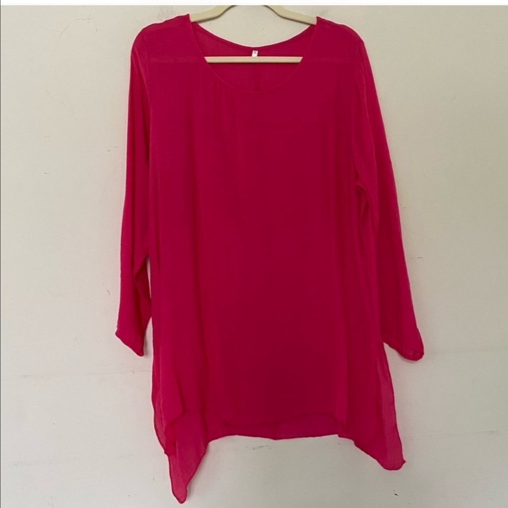 Hot Pink Sz 3X Lightweight Blouse Cover Up